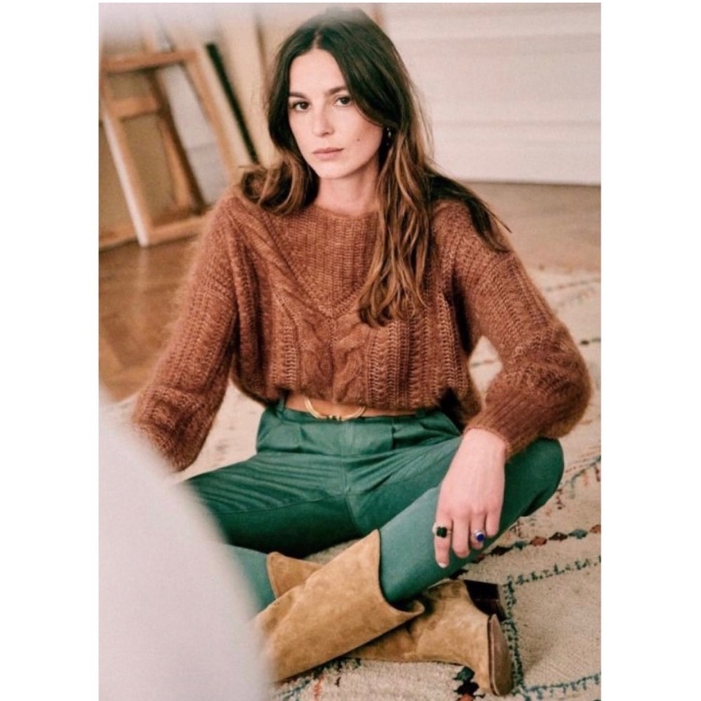 Sézane Pull Marius Jumper. Camel Chiné.